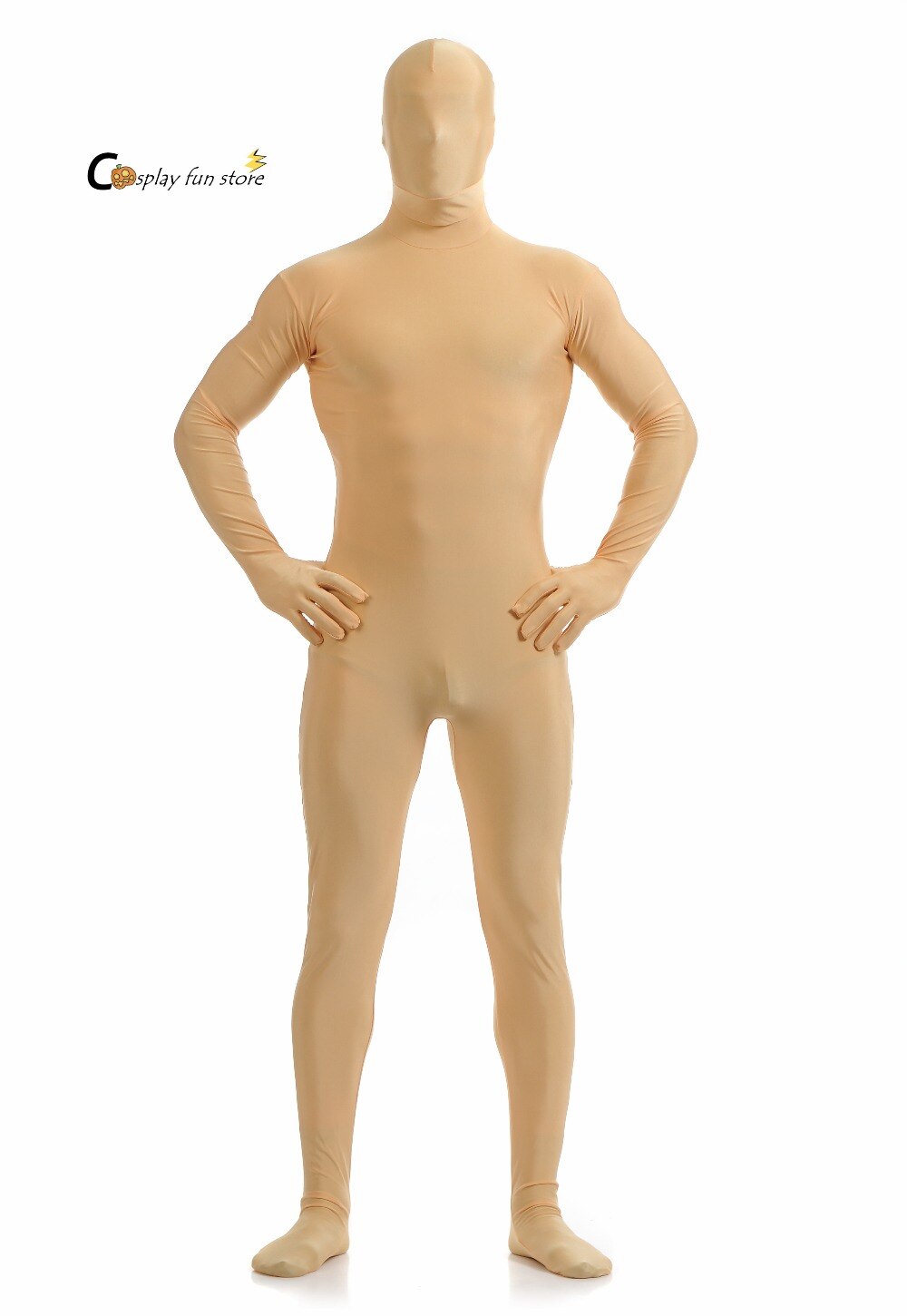 Volwassen full body spandex lycra zentai pak licht nude strakke pakken pure kleur halloween feest unitard
