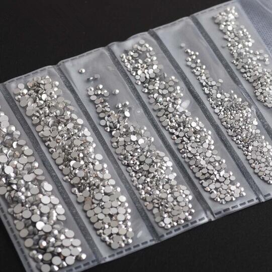 Super Glitter Steentjes 14 Kleuren ss3-ss10 Niet HotFix Plaksteen Glas Nail Art Rhinestones Nail Plakboek Decoraties