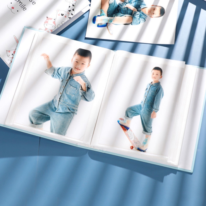 Cartoon Print 7" Photo Album 100 Photos Memory Books Horizontal and Vertical Portable Family Photo Scrapbook Album Home Retailsa