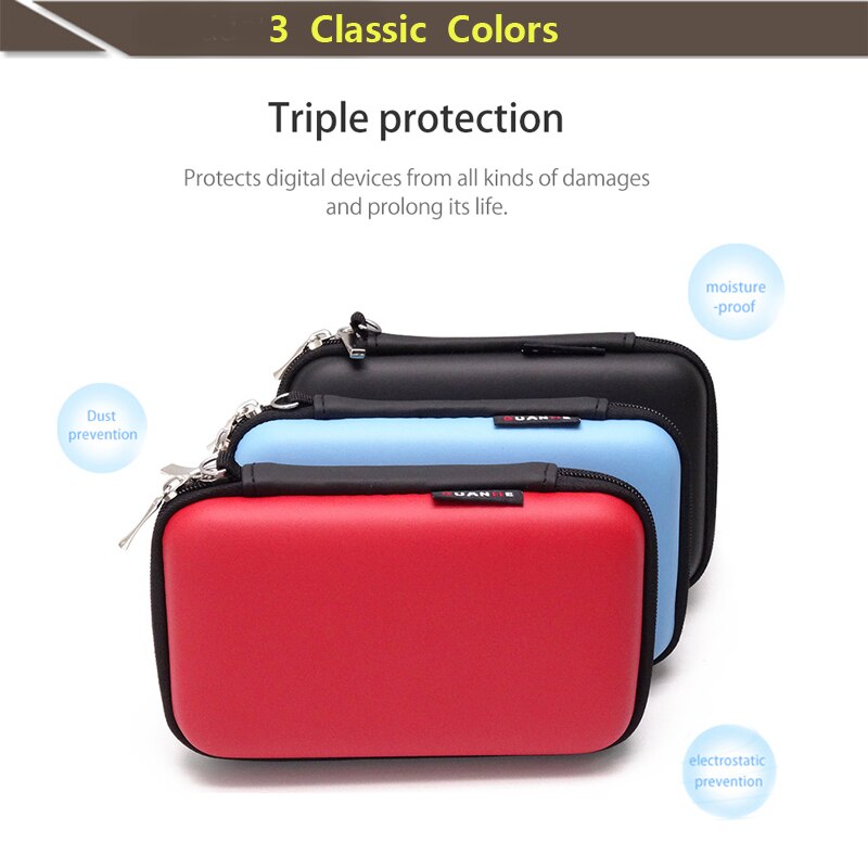 Portable Protective Storage Bag Hard Drive Bag for 2.5&quot; HDD Enclosure hard disk case power bank SD/TF card usb cable earphone