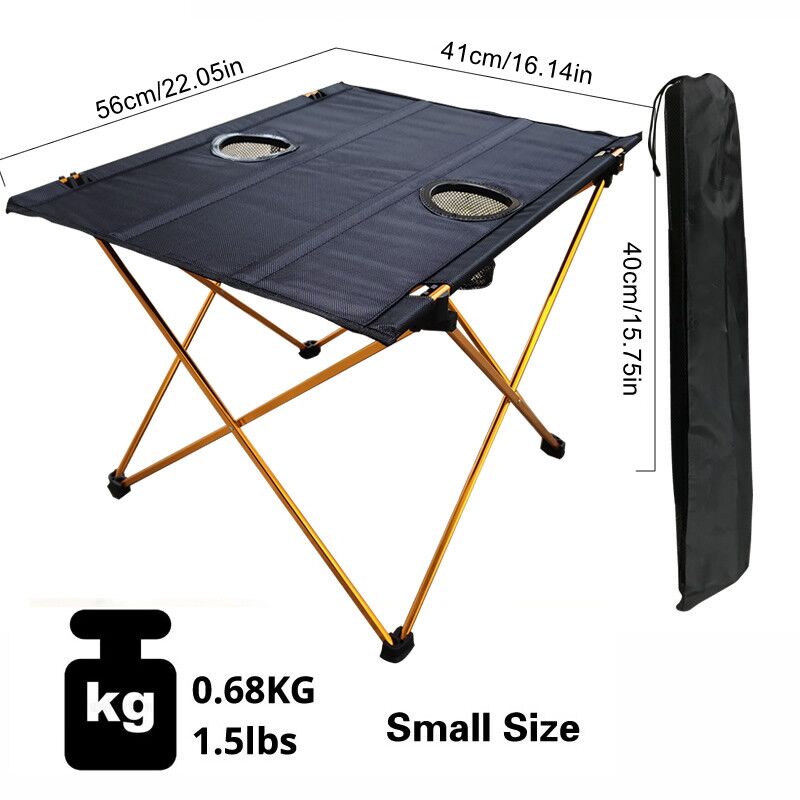 Faltbare Angeln Tisch Ultraleicht Oxford Tuch Tisch Camping Tisch Faltbare Tragbare mit Tasse Halfter für Camping, Wandern