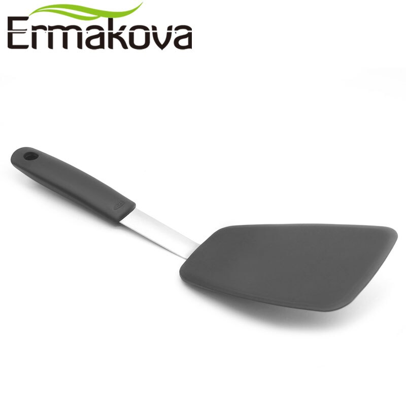 Ermakova 3.9 Inch Breed Hittebestendige Siliconen Turner Flexibele Turner Spatel Non-stick Goede Grip Koken Vis Biefstuk Turner