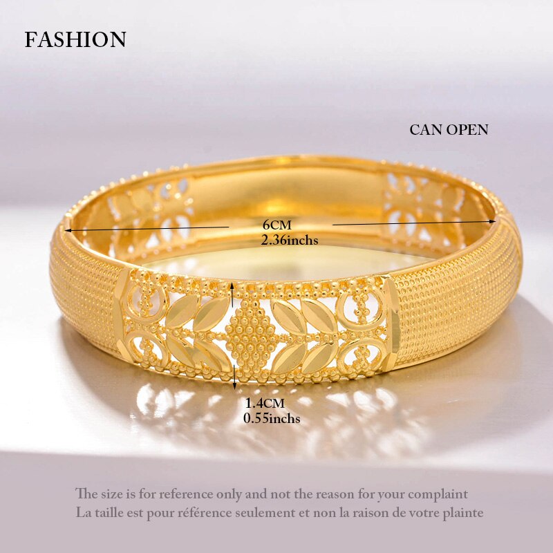 Wando 4 teile/los modisch Gold Farbe Armreifen Für Frauen/Mädchen Nahen Östlichen Arabischen/Dubai Kupfer Können Öffnen Armbänder schmuck Mutter