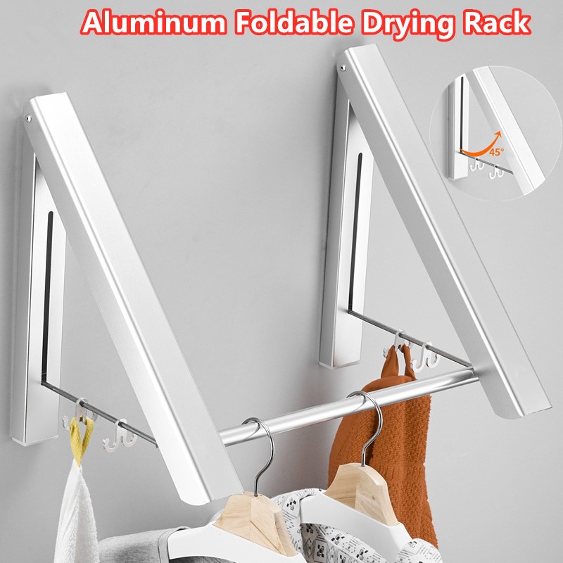 Colgador de ropa de pared plegable, tendedero telescópico para exterior, tendedero de ropa, varillas ajustables para balcón