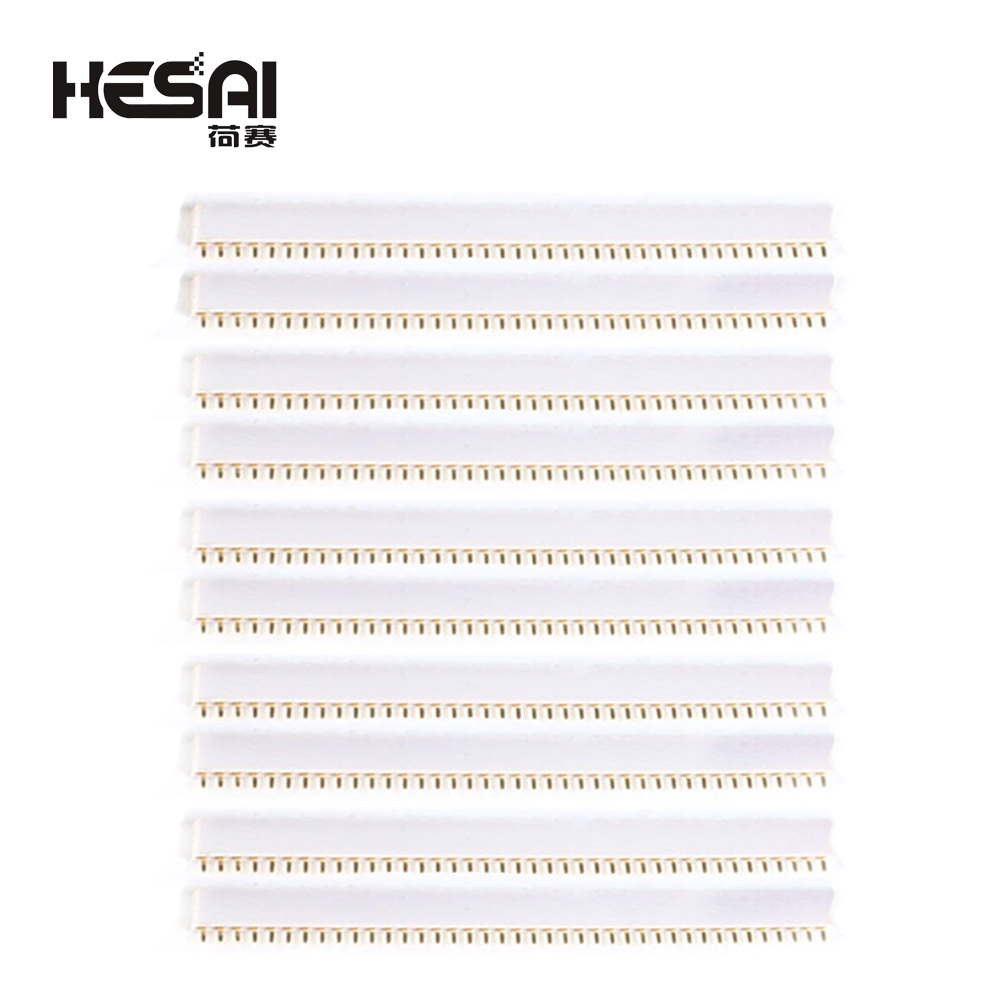 10 Uds 2,54mm de una sola fila hembra PCB placa Pin Header conector tira Pinheader 1x40 pin enchufe colorido: Blanco