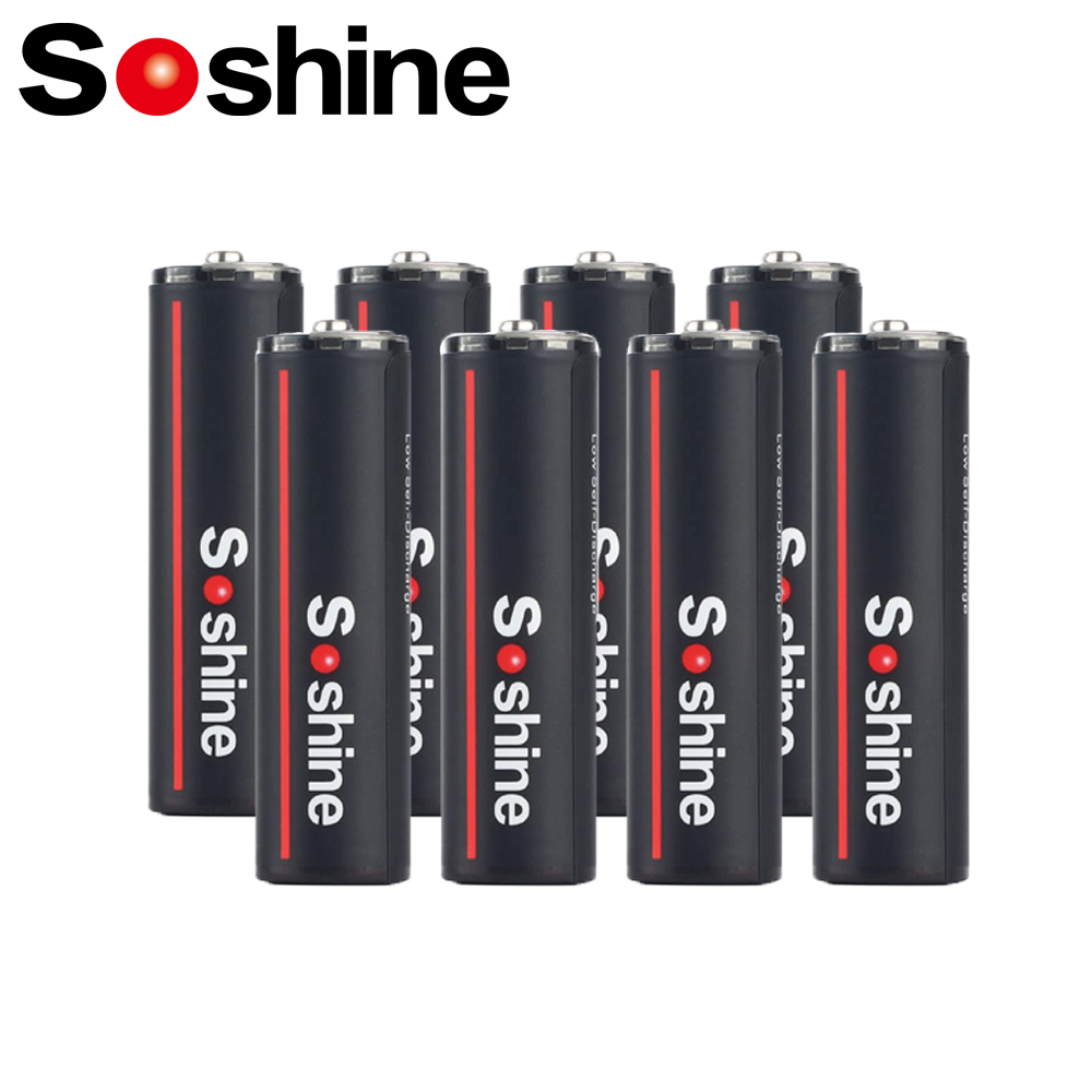 Soshine 2600 mWh USB wiederaufladbare Lithium-Batterien 1,5 V AA Li-Ion-Batterie 1200-facher Zyklus für Uhren, Fernbedienungskameras, Taschenlampe