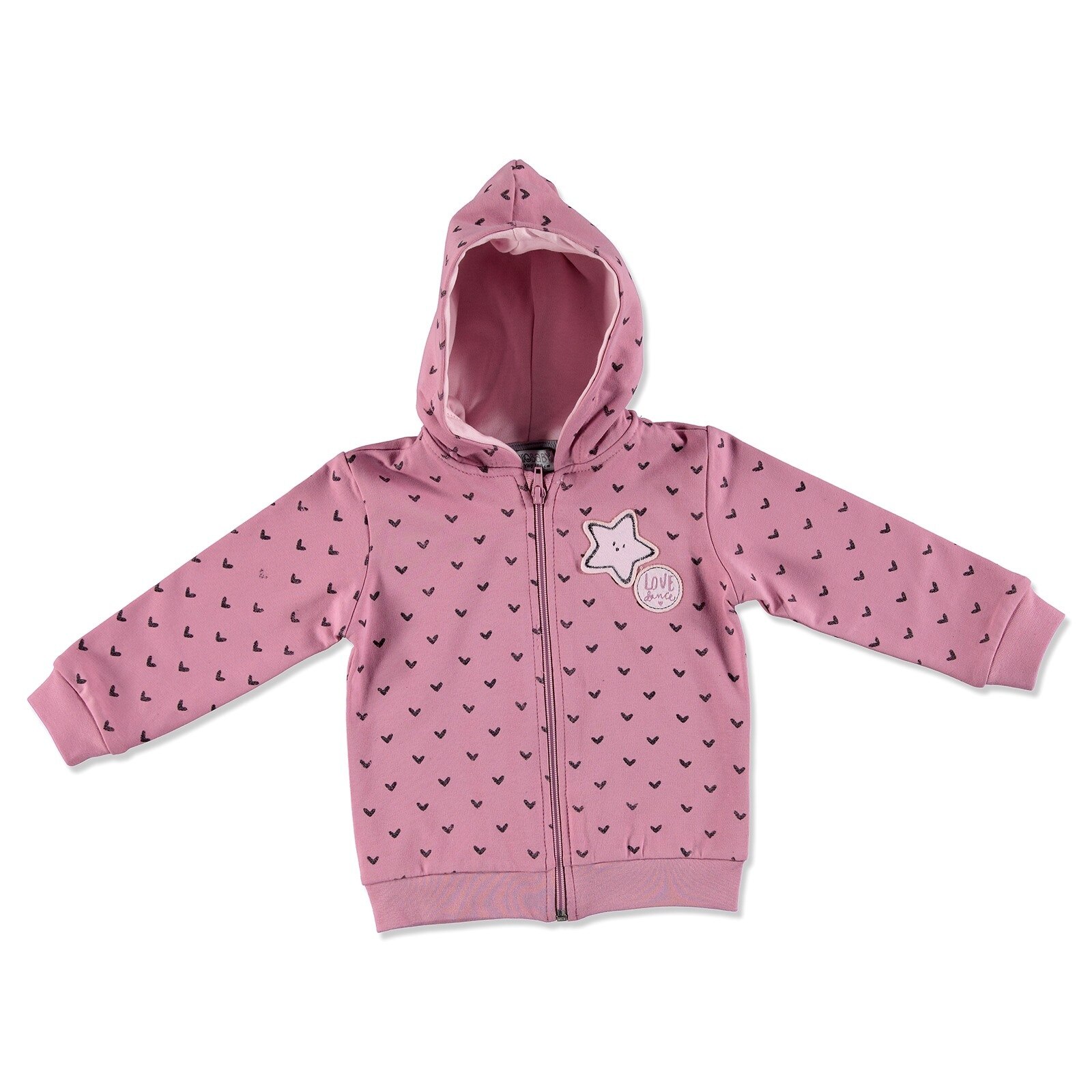 Ebebek Hellobaby Ballerina Thema Baby Meisje Hoodie Ritssluiting Lange Mouw Vest: 6 Mo