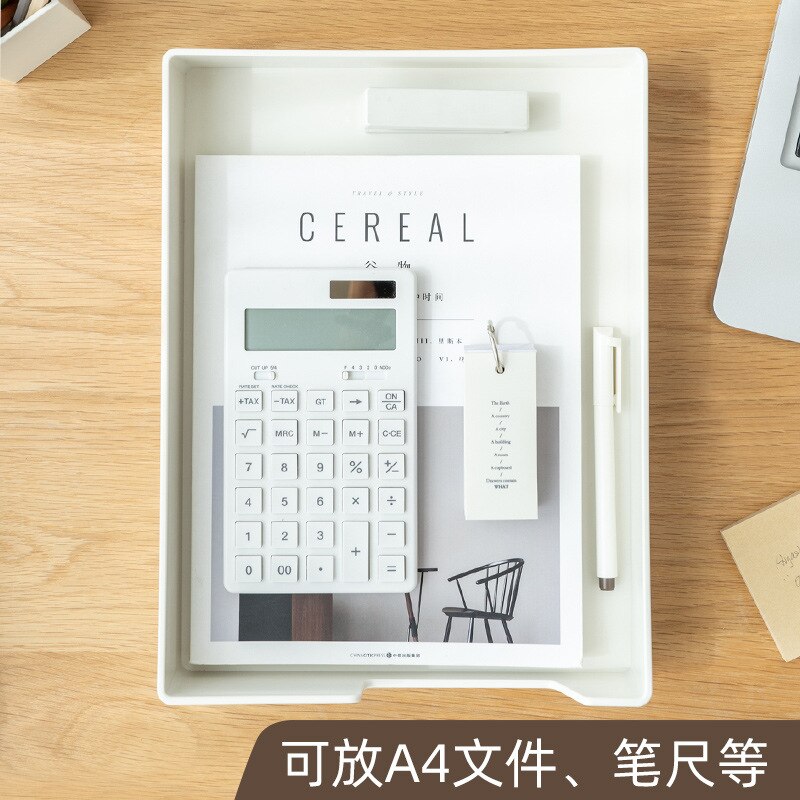 1pcs Desktop File Tray Organizer Document Paper Organizer Rack Plastic Book Shelf Storage Holder Office Stationery Storage Box