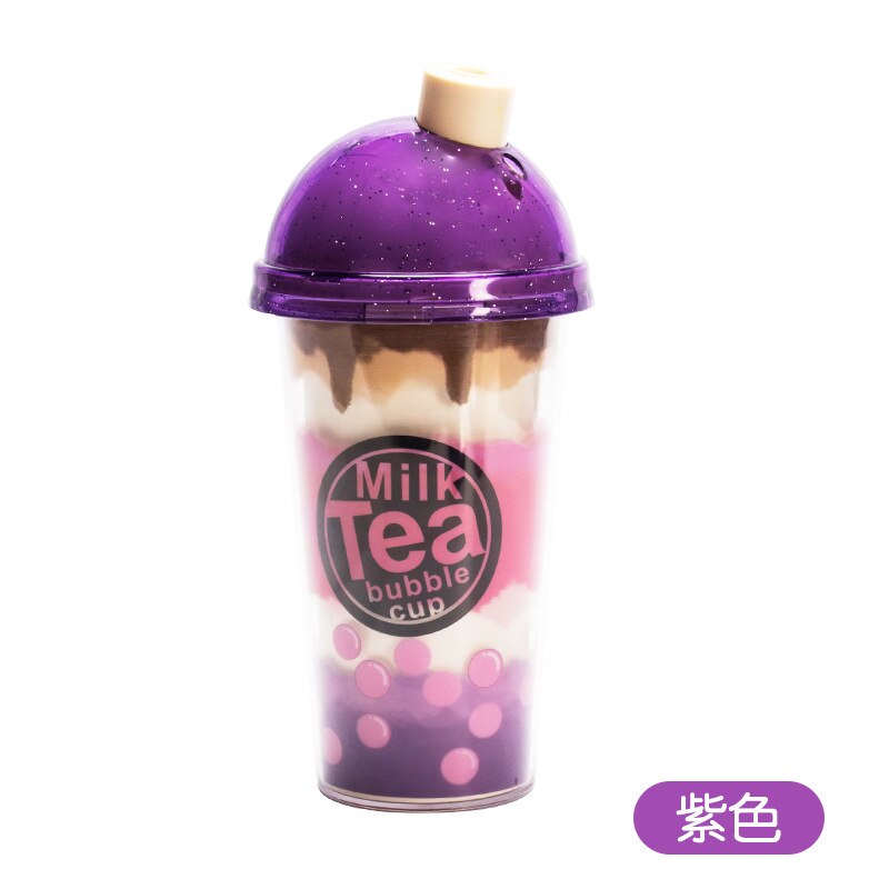 Melk Thee Cup Bubble Machine Automatische Bubble Blower Maker Knipperende Klinkende Voor Kids Kinderen Outdoor Indoor Party Games Speelgoed: Paars