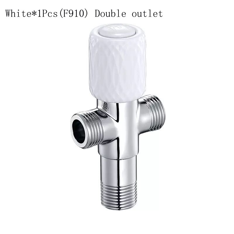 Submarine Lizhi Angle Valve Bathroom Angle Filling Valve Double water outlet angle valve Kitchen Cold Mixer Tap Accessories: White F910