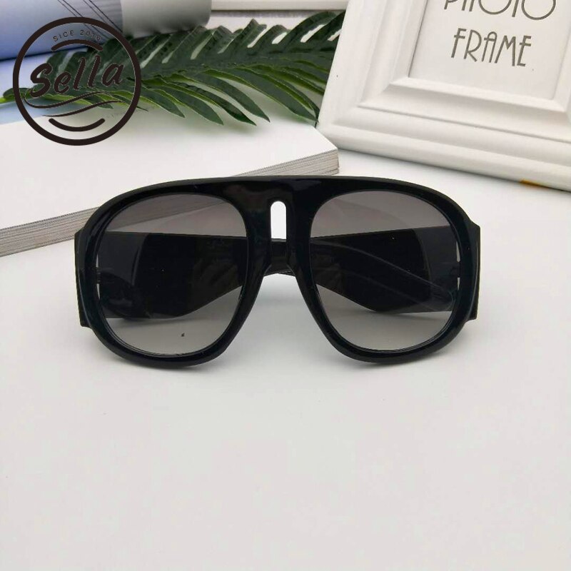 Sella Men Women Oversized Round Sunglasses Brand Unique Popular Gradient Lens Glasses Eyewear Frame UV400