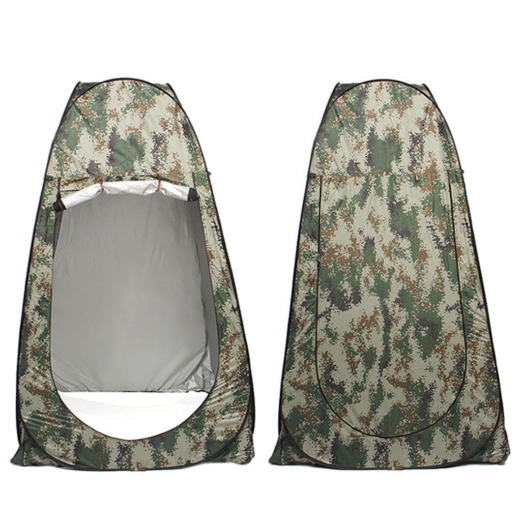 Pop-up Outdoor Camouflage Camping Shower Tent Bathroom Simple Mobile Toilet Dressing Tent Shelter Single Moving Folding Tents: Camouflage
