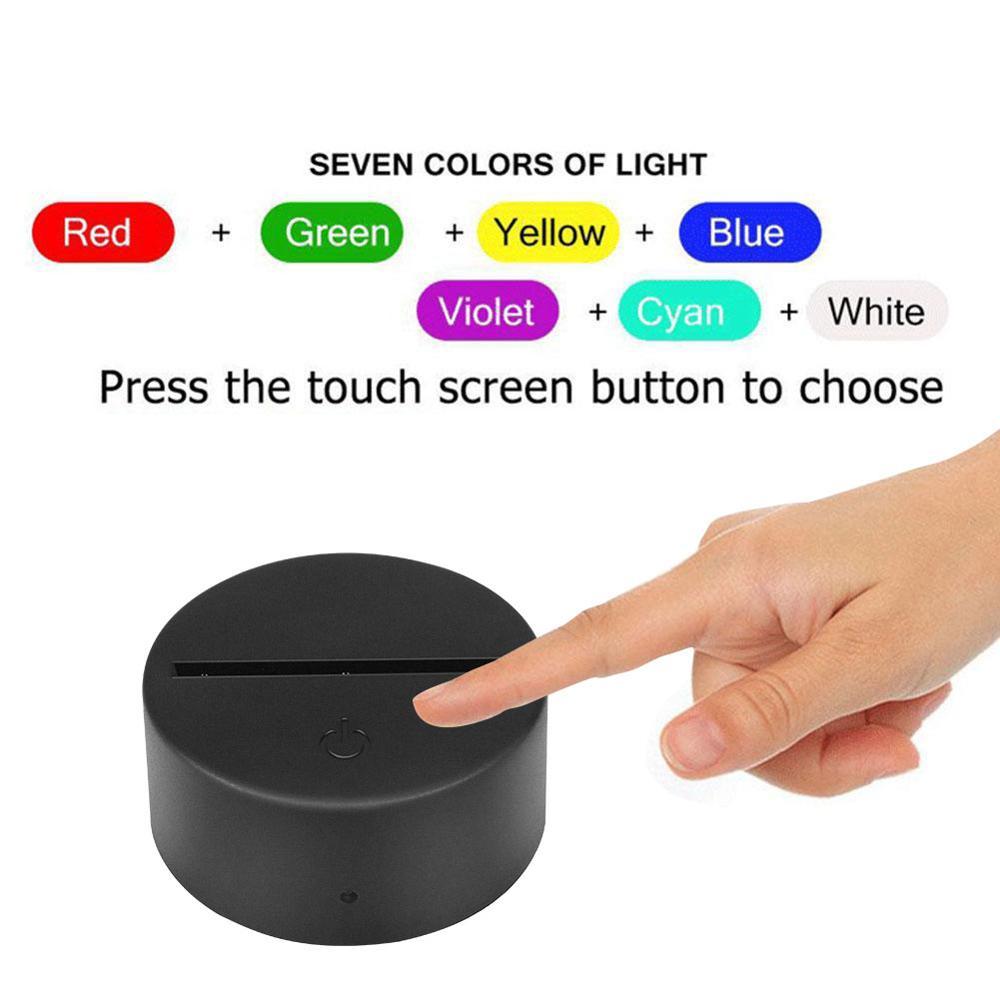 Socle lumineux 3D avec télécommande tactile lumineux romantique luminaire support de lampe Bases de lampe maison intérieure (seulement support de lampe)
