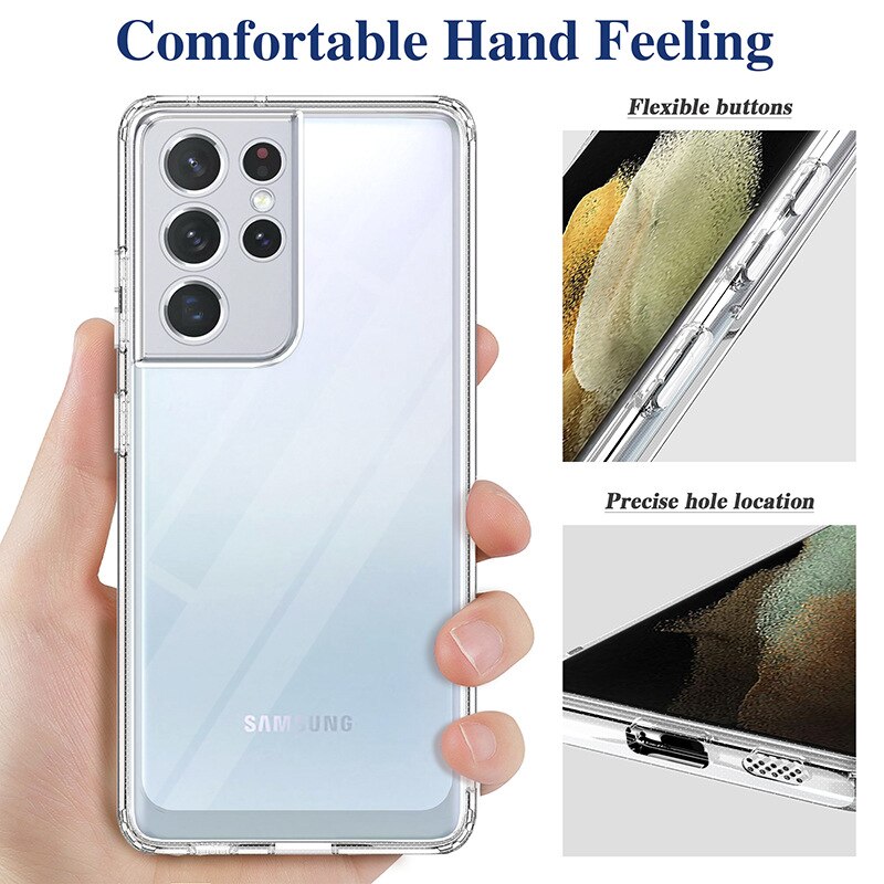 Coque de luxe transparente en Silicone, étui souple en TPU pour Samsung Galaxy S22 Plus / Ultra