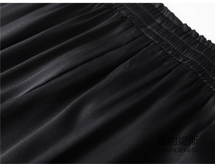 Vrouwen 93% Zijde 7% Spandex Satijn Zijde Lange Broek Broek Harembroek Mode Elastische Taille Vele Kleuren L1013