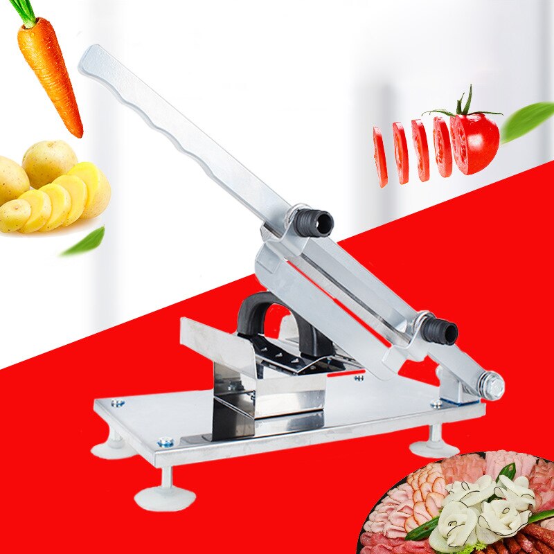 Haushalt Hand Lebensmittel Obst Schneidemaschine Lamm Rindfleisch Schneidemaschine Gefrorene Fleisch Schneiden Maschine Hammel rollen Cutter Einstellbare Dicke Junge