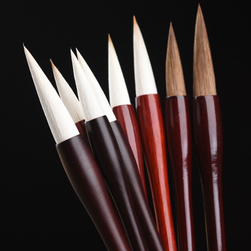 Chinese Traditional Calligraphy Brush Pen Set Regular Script Calligraphy Writing Brushes Art Painting the Scholar&#39;s Four Jewels