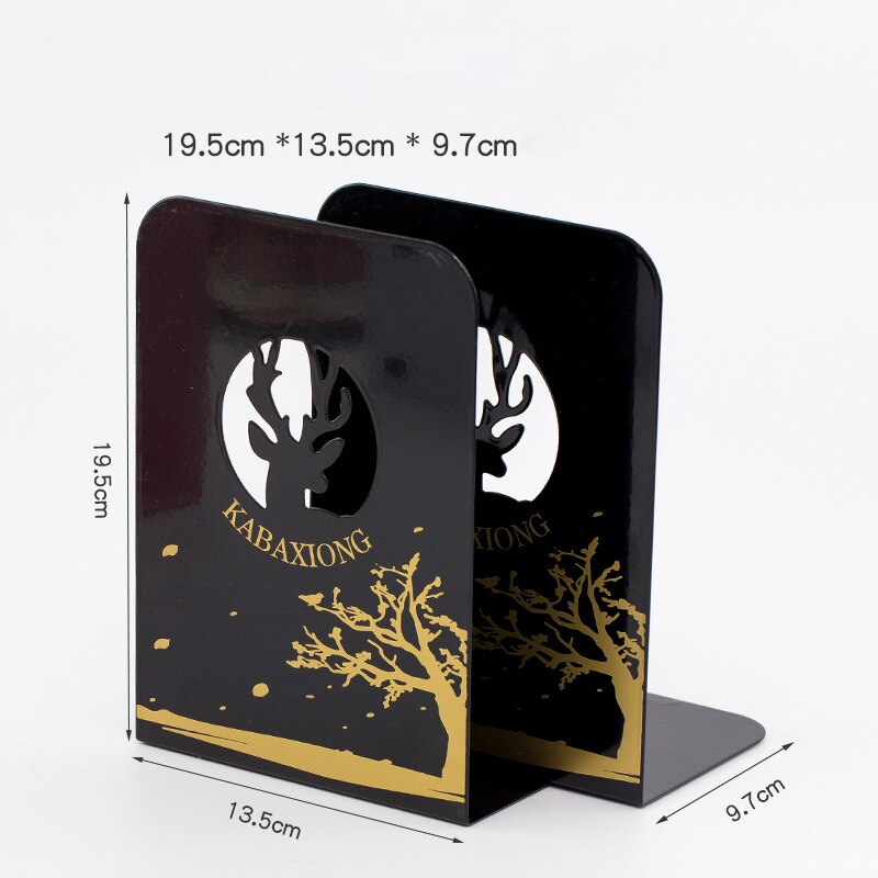 2 stk/par metal bogstøtter desktop bogstøtte understøtter studerende bogreol kontor opbevaring stativ bog hylde holder hjem dekorativ: D