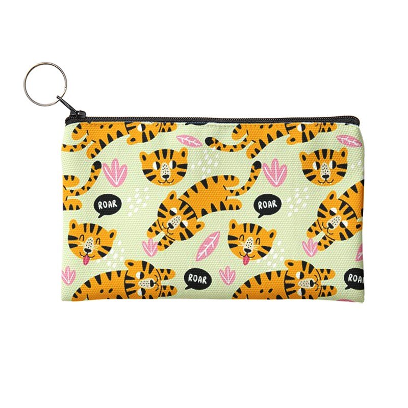 Jahr der tiger Geldbörse Frauen Mini Leinwand Karte Halter Kleine Brieftasche Tägliche Lagerung Tasche Kawaii Stift Tasche Für kinder Mädchen: Style10