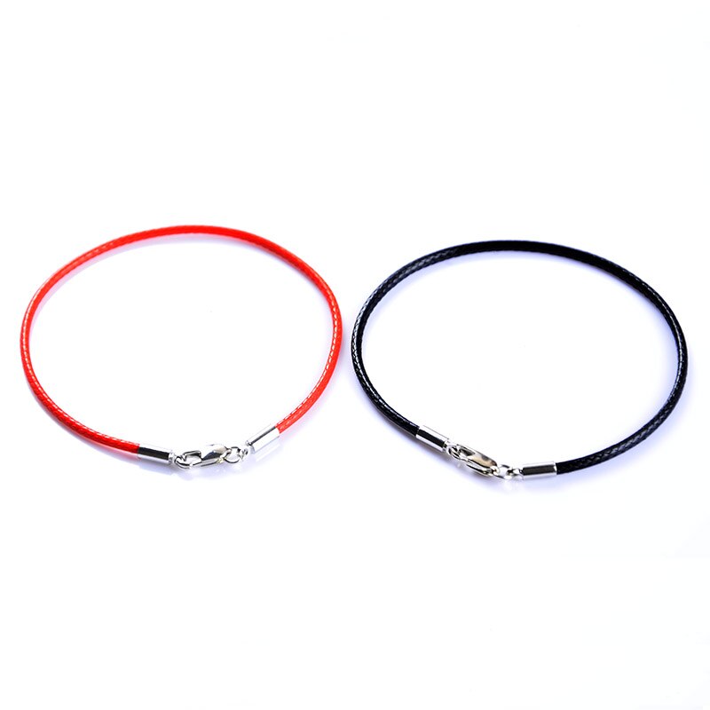 Pulsera clásica de cuero de cuerda de , pulsera de hilo rojo, pulsera de cordel rojo para mujeres, hombres, pulseras de langosta SL501