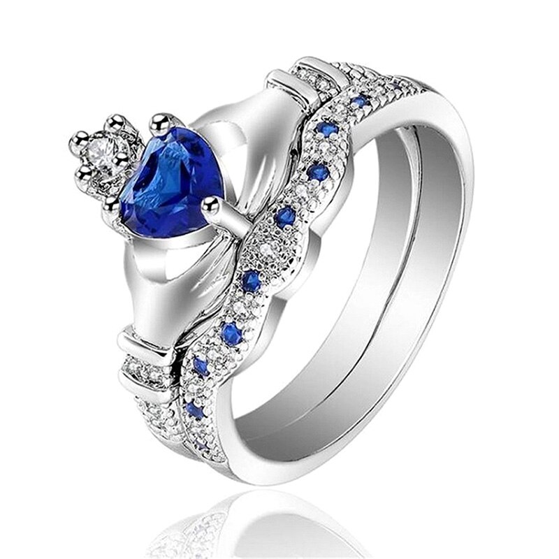 Luxe liefdeshartvormige kroonring voor dames, trouwringen, accessoires, sieraden, ring voor meisjes, valentijnsdag
