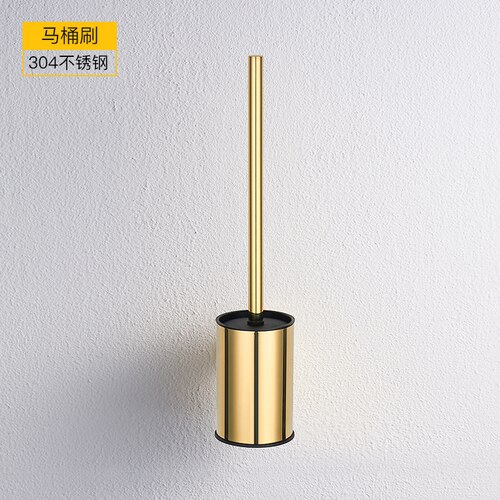 Accessoires de salle de bain en cuivre doré | Porte-serviettes 60cm porte-serviettes mural de bain-douche, ensemble de porte-savon en céramique: toilet brush 1