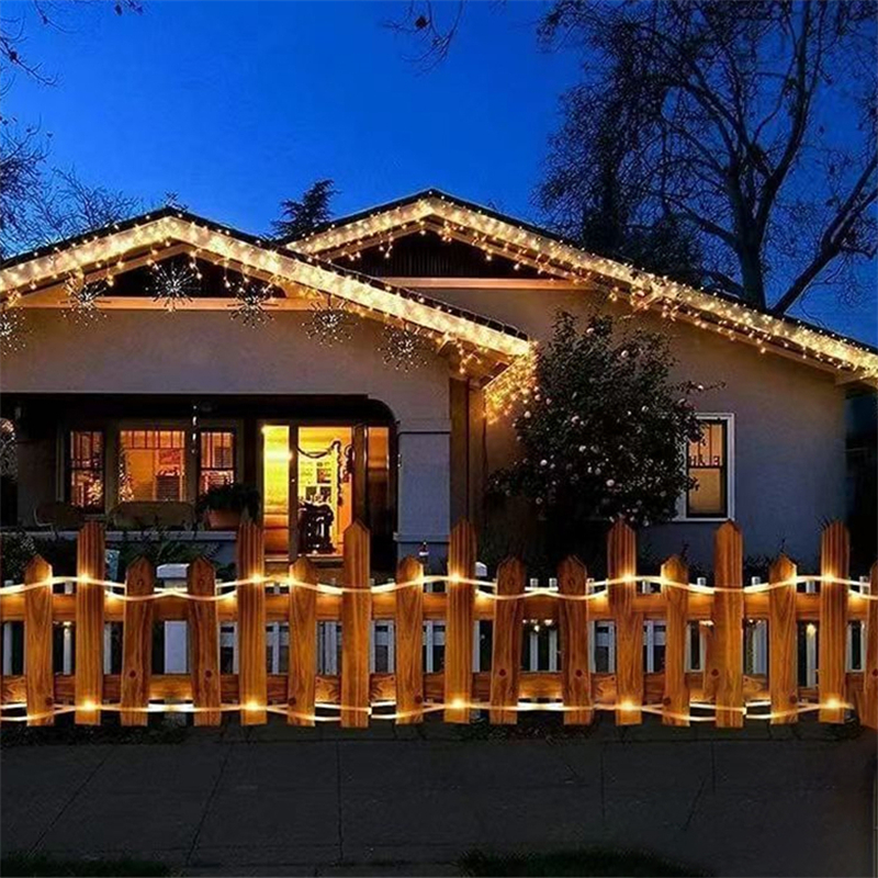Luces de cuerda solares para exteriores, guirnaldas de luces LED de tubo transparente para , piscina, patio, valla de árbol, jardín, porche, Camping, calle