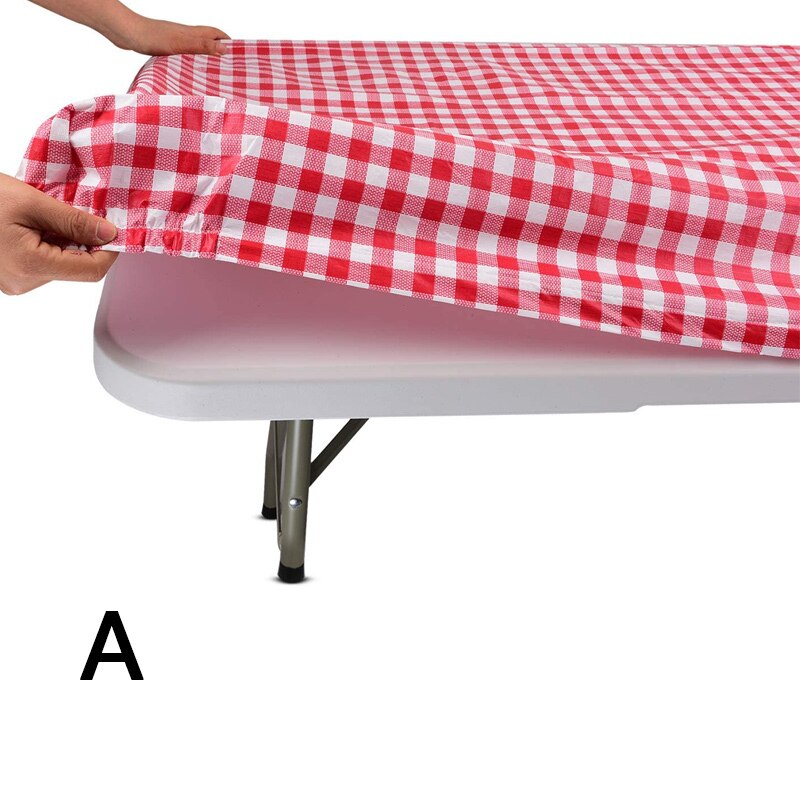 Mantel de vinilo de plástico para mesa plegable, tela de mesa Rectangular ajustada para 6 pies, tamaño 32x72 pulgadas, (180x75 cm): 01