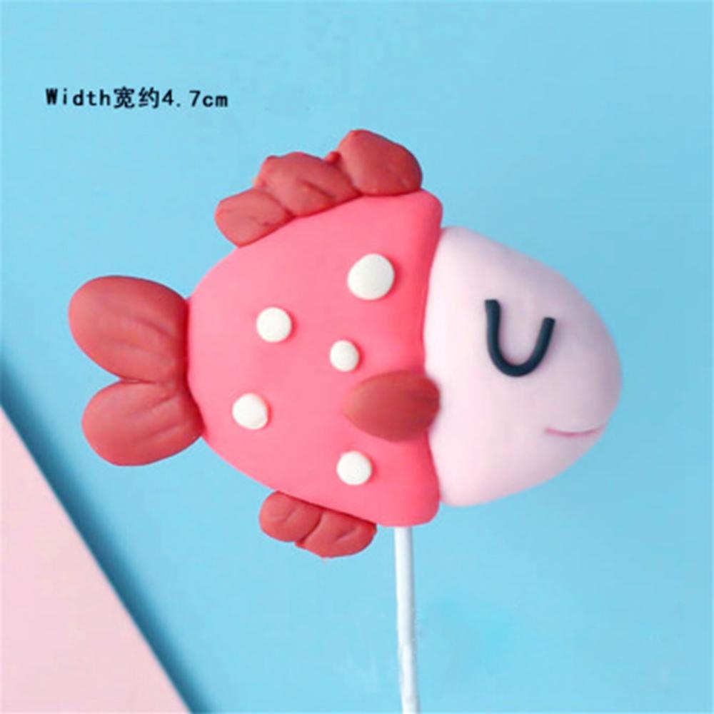 Décoration de gâteau de cuisson en argile douce, océan, hippocampe, crabe, baleine, décoration de gâteau, Dessert, sirène pour premier anniversaire, réception pour bébé fille
