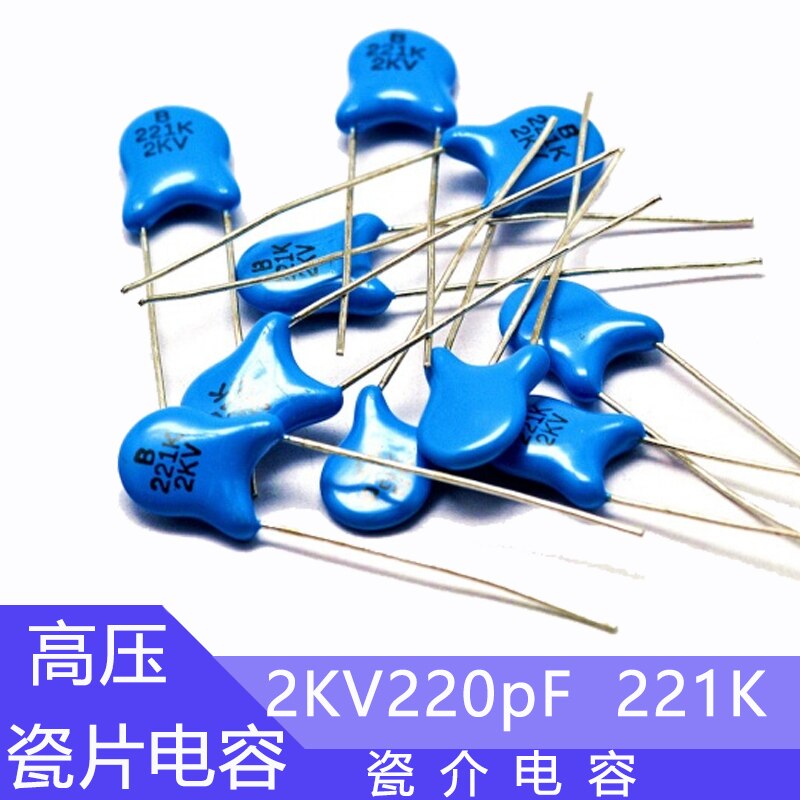 2KV Hoogspanning Keramische Condensator 221 220pF Plug-In Keramische Condensator 2000V220pF
