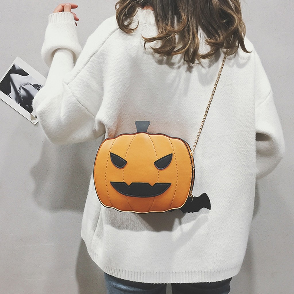 Leuke Halloween Vrouwen Pu Schoudertas Pompoen Tote Crossbody Handtas Messenger Bags Purse Sac EEN Hoofd # T1G