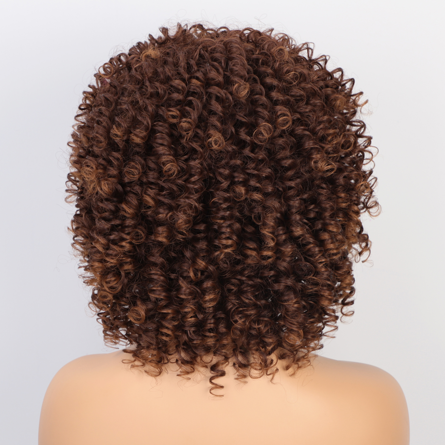 I's a wig Afro Kinky Curly Wig Short Black Synthetic Wigs with Bangs for Black Women Brown Natural Afro High Temperature Hair: T30-33A