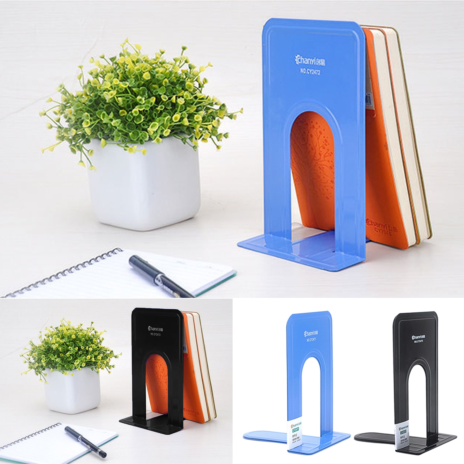 2 pièces Universel Serre-livres En Métal Livres Extrémités Support D'étagère Soutient Classique pour La Maison Bureau Bureau Organisateur De Stockage Accessoires