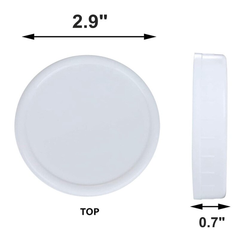 10Pcs Plastic Storage Caps Lids Ribbed for Standard Regular Mouth Mason Jar Bottle