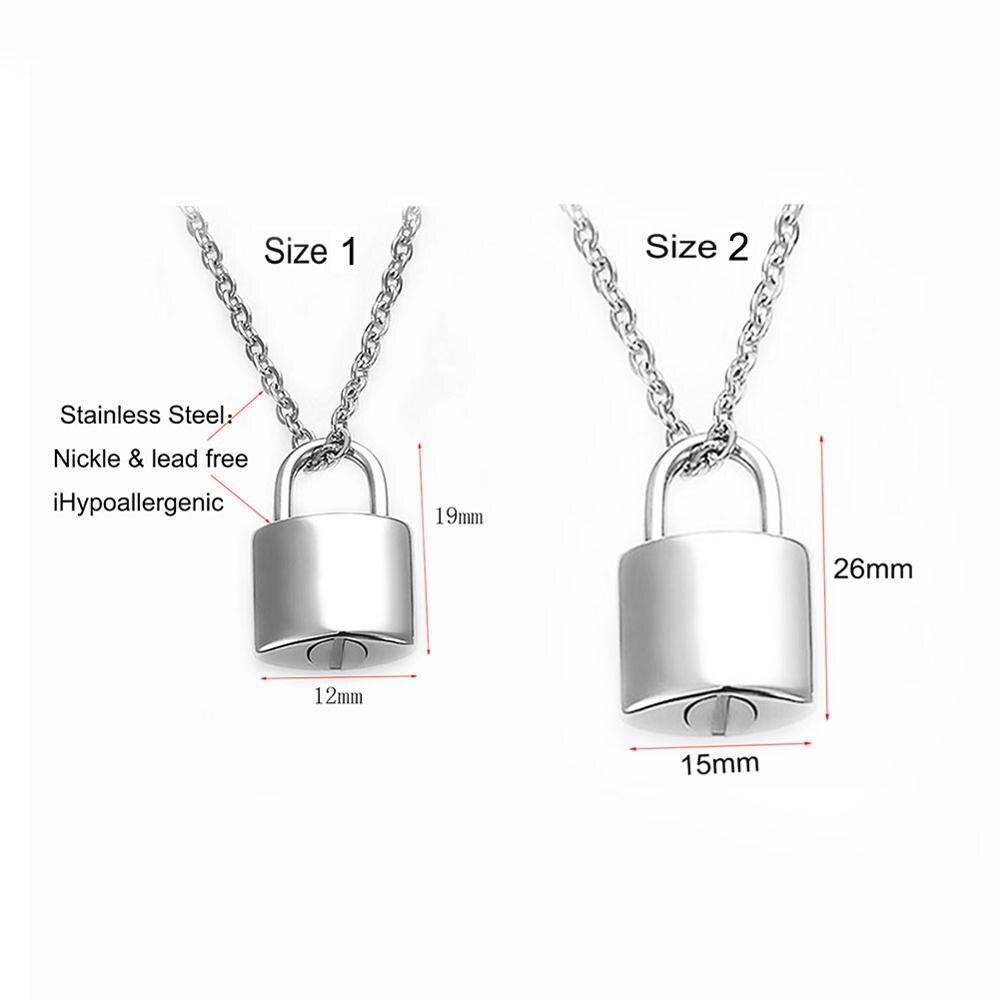 Unisex Rvs Hangslot Crematie Sieraden Voor As Urn Hanger Ketting Voor Human Pet As Lock Memorial Sieraden