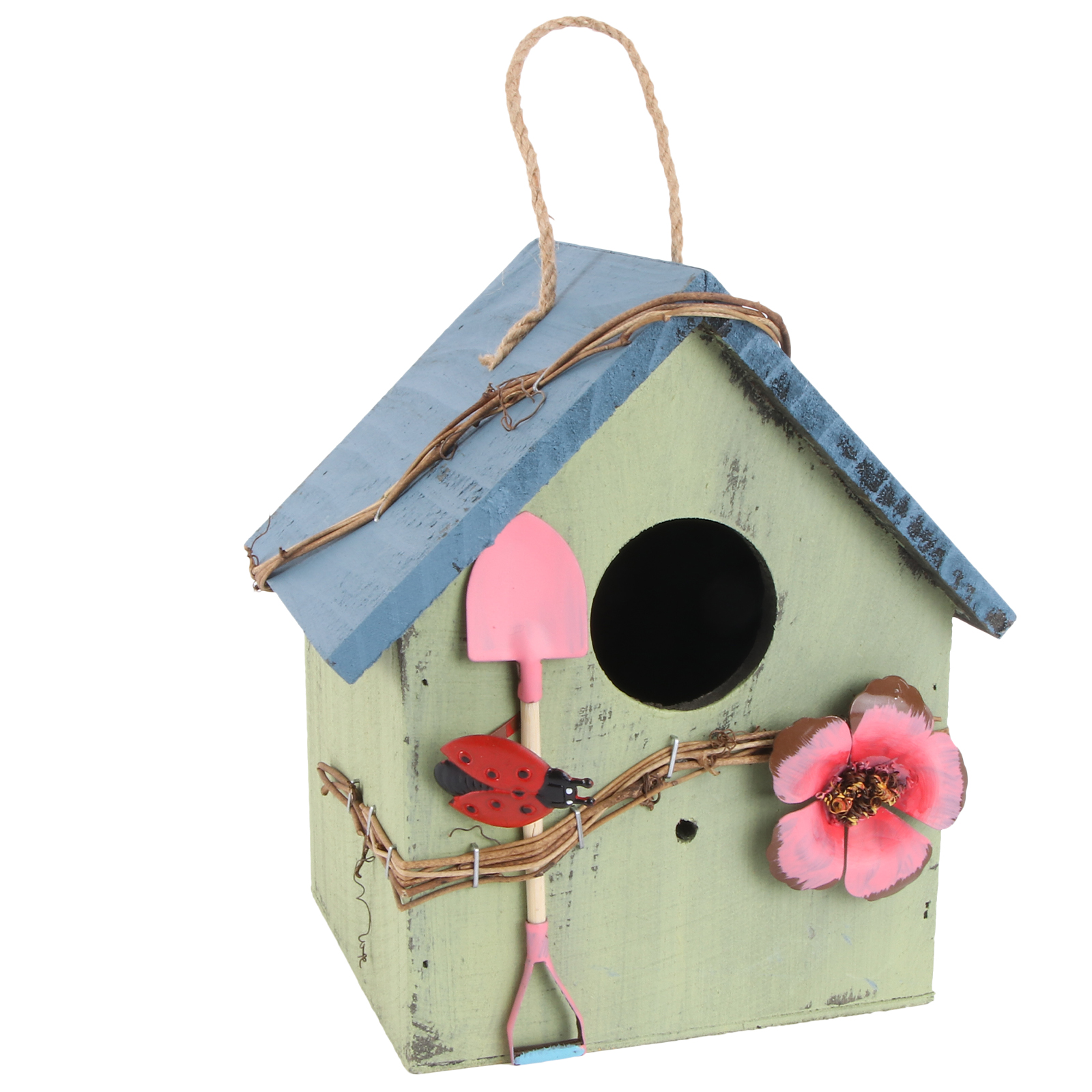 1Pc Wood Bird Nest Outdoor Wood Hanging Bird House Garden Hanging Bird Nest