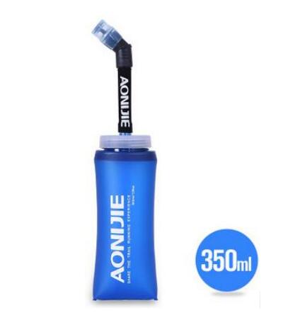 Aonijie 350 600ml løbende sport vandpose folde tpu løb foldbar tpu blød lang halm vandflaske kedel: 350ml