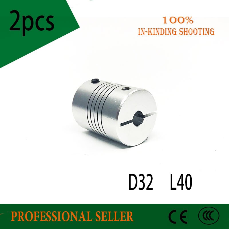 Shafts D32 L40 6*8mm Clamp Type elastic coupling Z Axis Connector Two Size Shafts Together 3D Printer accessories