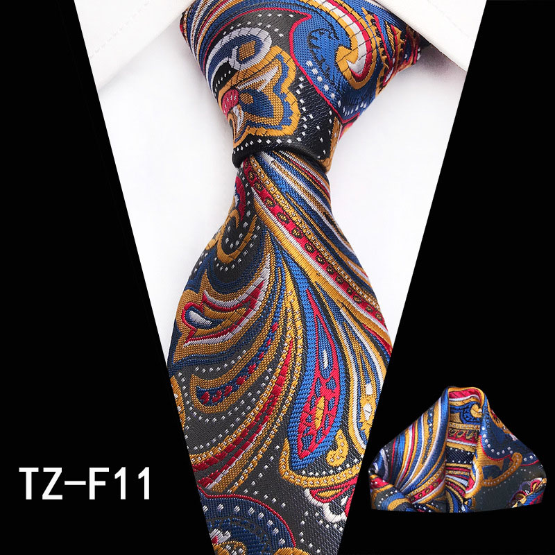 Ricnais Mode 8cm heren Zijden Stropdas Set Rood Groen Paisley Bloemen Handkershief Stropdas Pak Business Bruiloft Formele Hals ties Set: A11