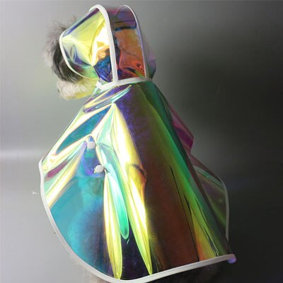 Kolorowy płaszcz przeciwdeszczowy dla psów wodoodporny płaszcz przeciwdeszczowy z kapturem oddychający wiatroszczelny przezroczysty ponczo przeciwdeszczowe dla małych średnich psów chihuahua L: L