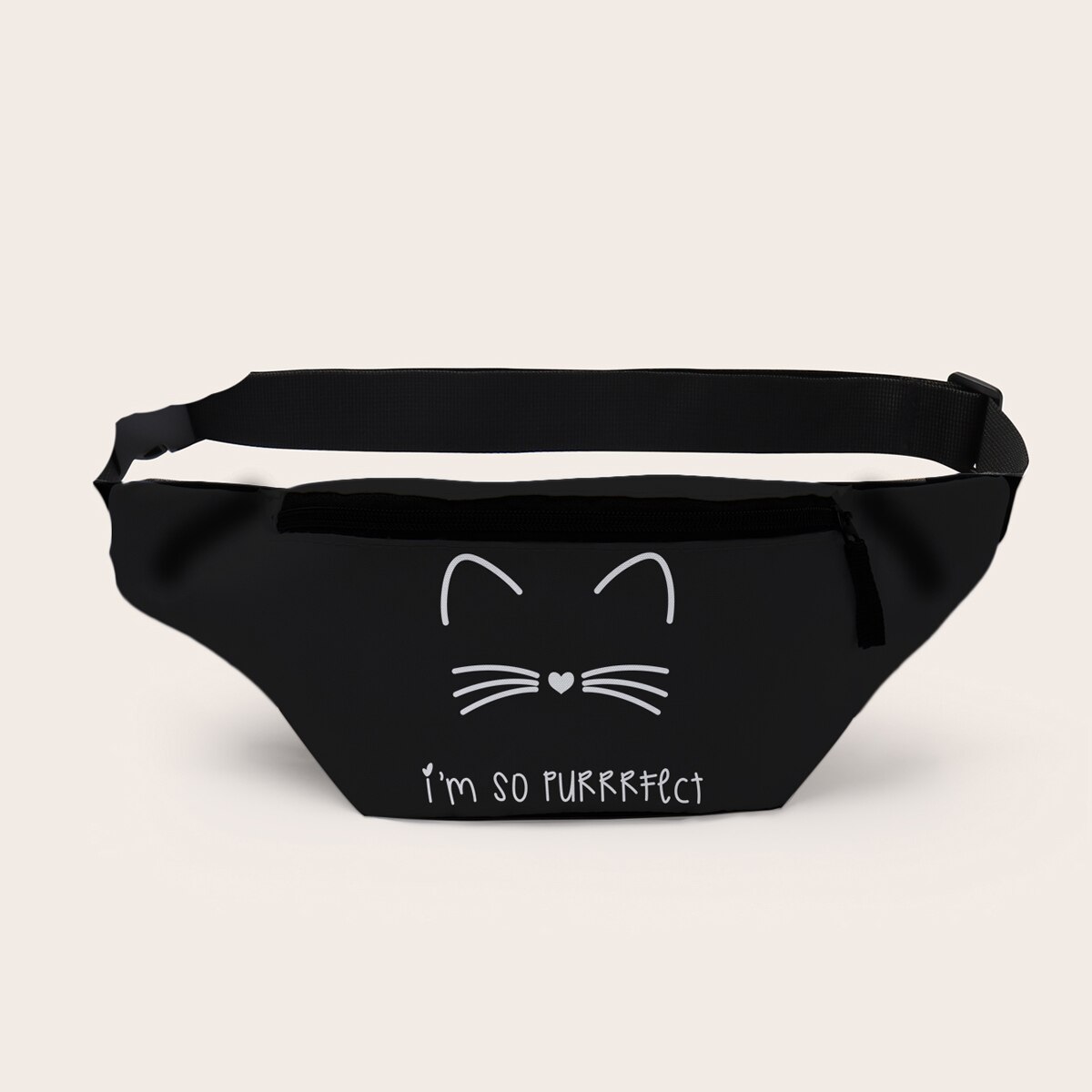 Deanfun Black Cat Belt Bag Cute Purse Bag For Girls Traveled Fanny Pack For Women D18058: Default Title