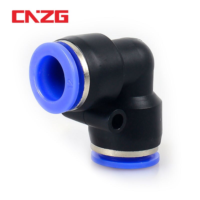Codo neumático de plástico de ajuste rápido, piezas de aire, tubo de empuje en agua, conector rápido, bloqueo de deslizamiento de 2 vías, PV, 4mm, 6mm, 8mm, 10mm
