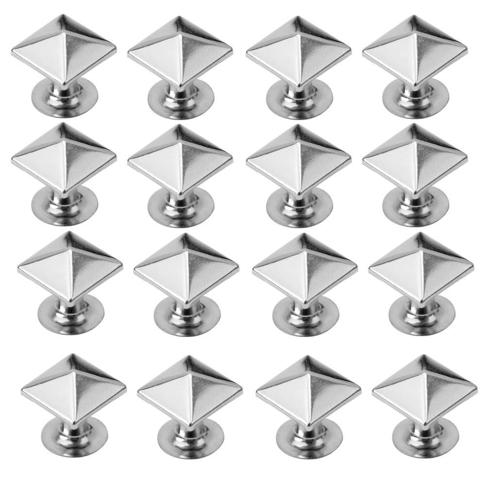 100 Stks/set Silver Tone Piramide Vorm Klinknagels Studs Voor Schoenen Lederen Tas Riem Doek Diy Ambacht Decoratie 9*9*5 Mm Diy Decor