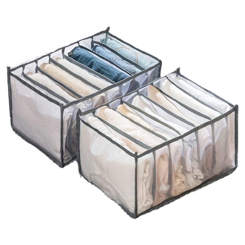 Drawer Organizer and Dresser with Compartments for Jeans Closet Clothes Mesh Separation Box Stackable Drawer for Pants