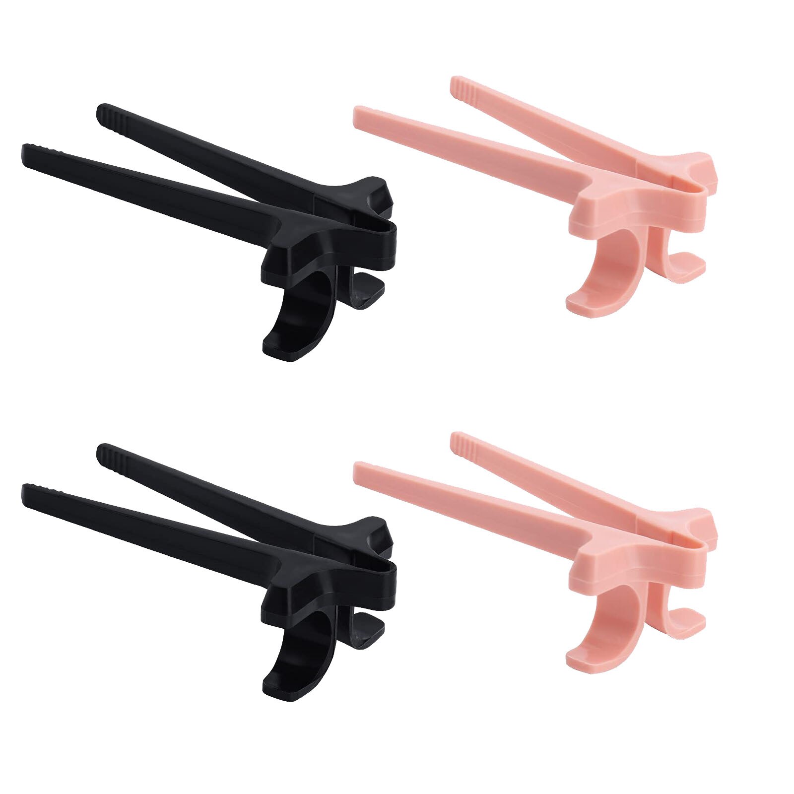 Palillos de dedo de 4 piezas para jugadores, pinzas para aperitivos, pinzas para dedos, creatividad, vajilla, herramienta de Clip, para jugadores: 2Black2Pink