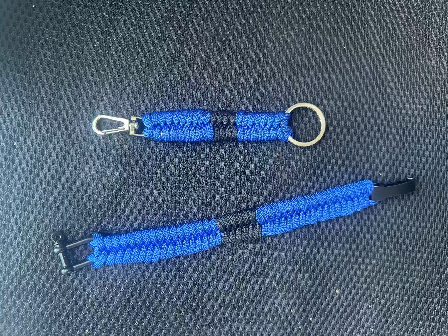 Brazilian Jiu-Jitsu Ranking Parachute Rope Set Adjustable Metal Carabiner and Keychain Outdoor Survival Camping Climbing: Blue