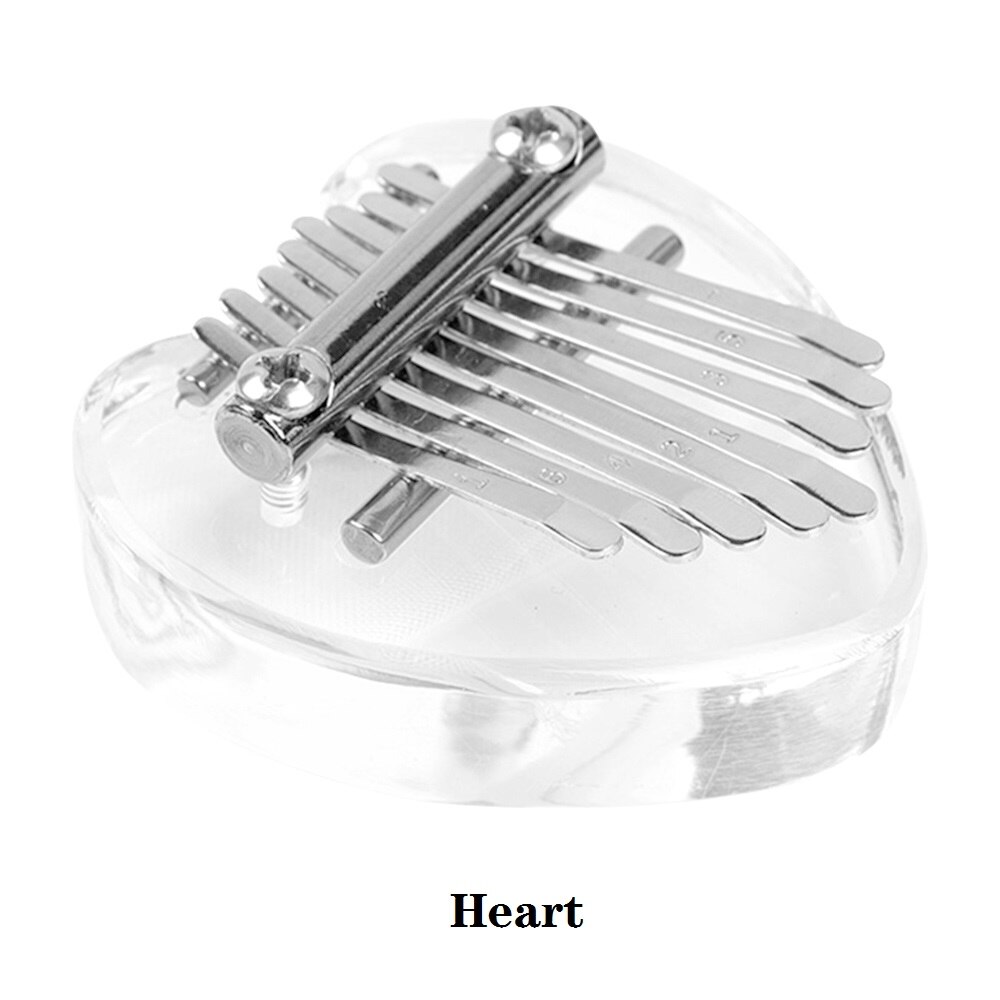 Solid Mbira 8 Keys Kalimba Mini Portable Thumb Piano Kalimba Thumb Piano Wood African Musical Instruments Musician Music: Heart shaped