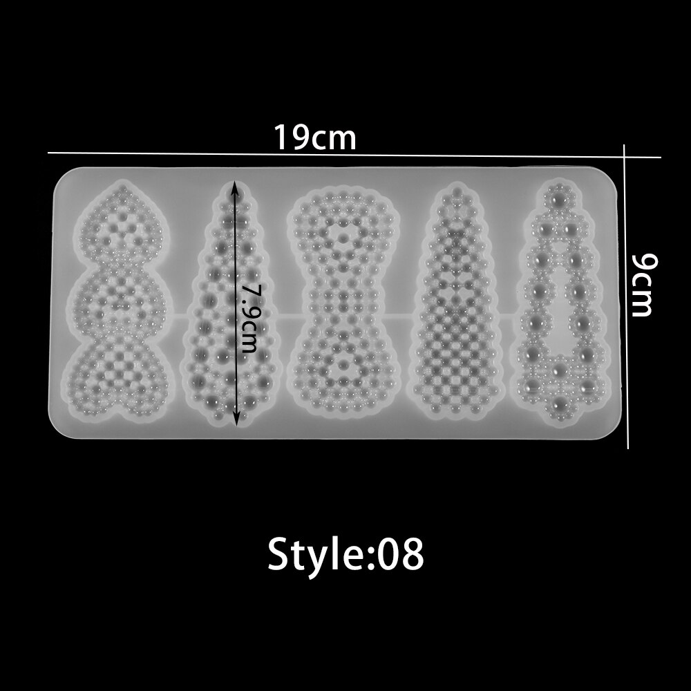 Multi-style szpilka Barrette silikonowe formy przezroczyste do włosów klipy żywica epoksydowa UV formy do DIY tworzenia biżuterii akcesoria do włosów: Style 08