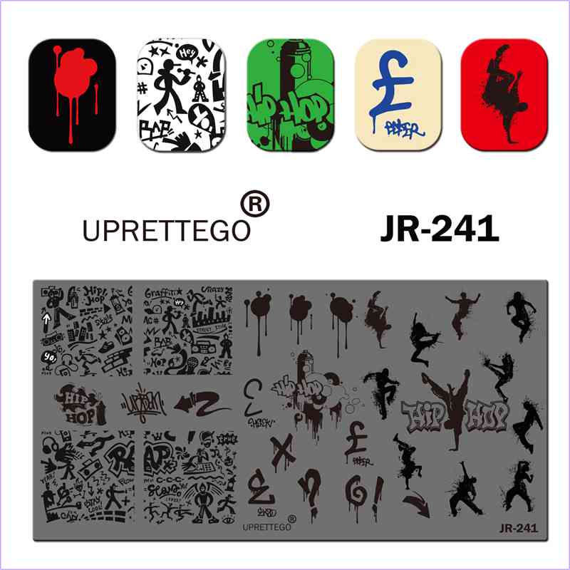 acier inoxydable estampage plaque modèle bois modèle café géométrie noël Hip Hop arbre doigt montre engrenage clou outil JR241-250: JR241