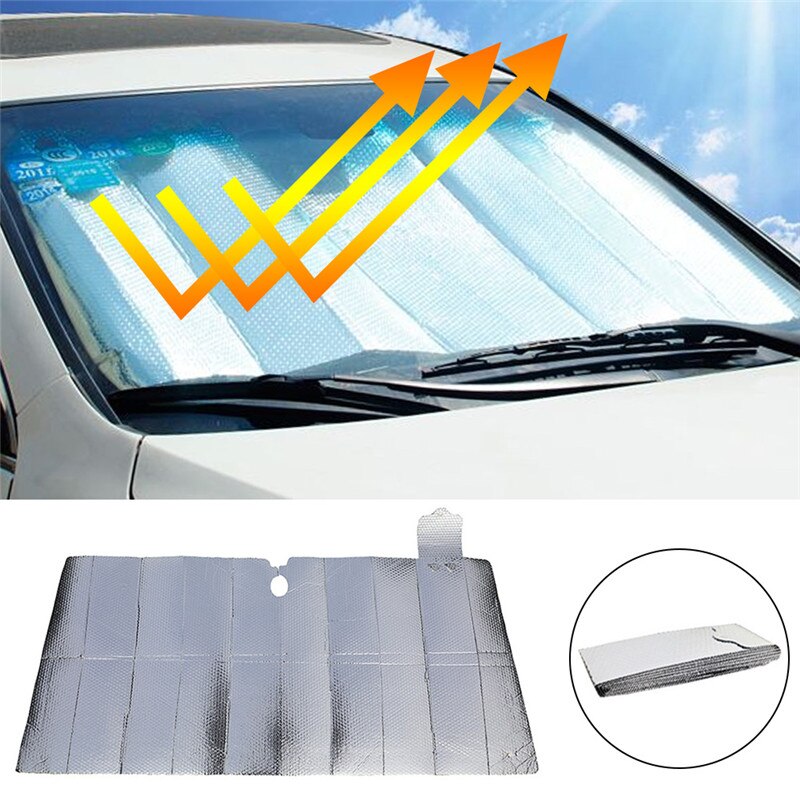 Car Windshield Sunshade Aluminum Foil Insulation Bubble Auto Front Window Heat Shield Cover Foldabler Fits For Various Sizes